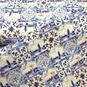 katoen delfts blauw print