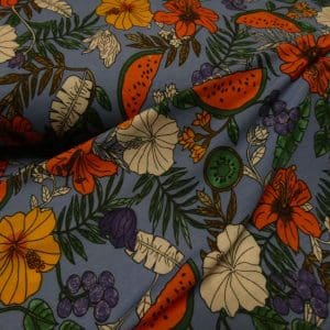 fruit garden blauw pique jersey