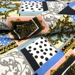 patchwork creme polyester crêpe