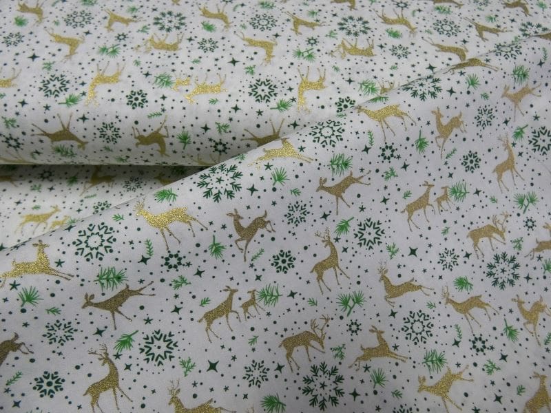 rendier ecru groen kerststof rendier ecru groen kerststof